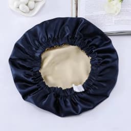 Birdtree 16MM 100% Real Silk Bonnet, Women Double Layer Sleeping Night Cap, Pure Hair Wrap Elastic Headwrap A34324M