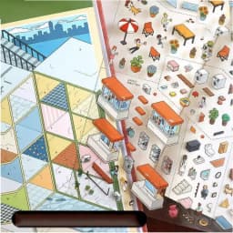 Mr. Paper Miniature Scene Collection Book 9.0 3D Dollhouse Stickers DIY Creative Relaxing Brain Teasers Craft for Journal
