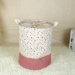 Zakka 3 Sizes The Beam Port Linen Multi-function Handle Stackable Storage Barrel Laundry Basket Toy Storage Box Storage Basket