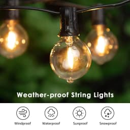 G40 LED String Lights Shatterproof DC24V Wide Voltage Input Low Voltage Lighting Outdoor Waterproof Garland for House Decoration