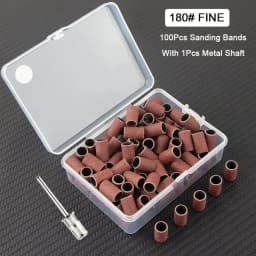 100Pcs Sanding Bands With 1Pcs Metal Shaft Set Nail Drill Bits For Remove Nail Polish Gel Dead Skin Calluses Cutter Drill Bit