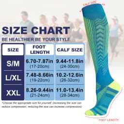 1Pair Compression Socks 15-20 MMHG Is Best Athletic for Men & Women Running Flight Travel Nurses Pregnant