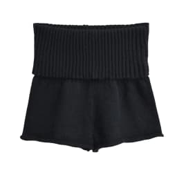 Sweet Style Low Waist Knitted Shorts Flip-Up Hem Leg Lengthening Casual Pants for Women China Made Slim Fit Straight Leg