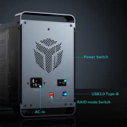 【Free Local Warehouse】Yottamaster 5-Slot RAID External Hard Drive Enclosure 2.5" 3.5" SATA HDD/SSD Enclosure with RGB Silent F