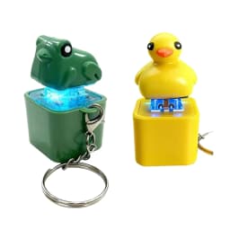 Jardme Funny Voice Duck Shapes Keychain Rechargeable Keyboard Fidget Clicker Sound With LED Light For Stress Relief