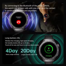 2026 New Smart Watch Men AMOLED Screen GPS Motion Track Heart Rate Blood Pressure Bluetooth Call SmartWatch IP68 Waterproof Ht22
