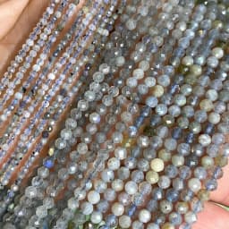 2 3 4MM Faceted Stone Beads Natural Apatite Agate Jade Amethyst Tourmaline Round Spacer Beads for Jewelry Making Diy Bracelet