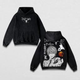 Hot Anime DEATH NOTE Yagami Light Ryuk Print Hooded Men Women Cotton Hoodies Retro Washed Sweatshirt Harajuku Casual Streetwear