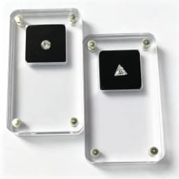 Acrylic Diamonds Storage Box Transperant Gem Stone Packaging Box Black and White Sponge Pad Bare Stone Jewelry Display Tray
