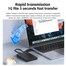2.5" External Hard Drive Enclosure USB 3.0 Hard Disk Case 6TB Supports 7mm 9.5mm SATA SSD HDD For Laptop PC