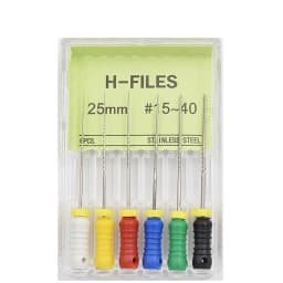 6Pcs/Pack Dental Files Hand Use H-Files 21/25mm Stainless Steel Endodontic Root Canal Files Dentist Tools Dental Lab Instruments