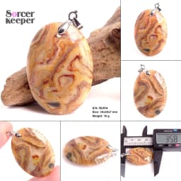 High Quality Pendentif Real Natural Crazy Lace Agate Stone Pendant Chains Necklace For Women's & Men's Jewelry Making BK996H