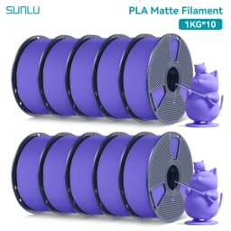 SUNLU 10Roll PLA Matte Filament 1.75mm 1kg Spool (2.2lbs) Smooth Matte Finish Neatly Wound Filament Fit Most FDM Printer
