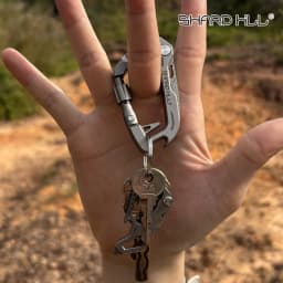 6in1 TC4Titanium Alloy Key Chain Knife Damascus Blade EDC  Bottle Opener Screwdriver Nail Driver Outdoor Tool SH-T2