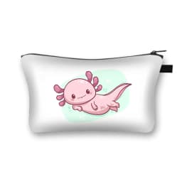 Cute Animal Sea Otters Axolotl / Ferret Pattern Cosmetic Bag Women Makeup Bags Zipper Cosmetic Cases Girl's Lipstick Holder Gift