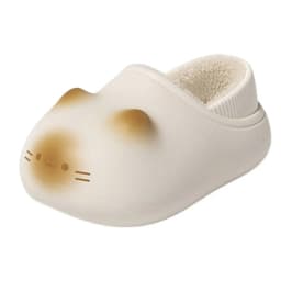 New Waterproof Cat Slippers Warm Bottom Cat Paw Kitty Mules Fluffy Closed Toe Cat Paw Slippers Outdoor Indoor