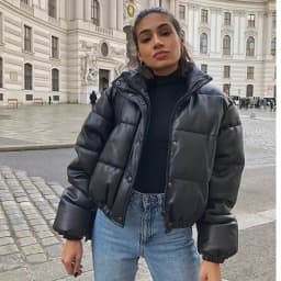 Winter Women's Jacket Thick Warm Short Parka Black Pu Leather Coats Woman Parkas Elegant Zipper Cotton Jackets Coat Female New