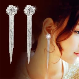 Trend Simulation Pearl Long Earrings Female Moon Star Flower Rhinestone Wedding Pendant Fashion Korean Jewelry Wholesale
