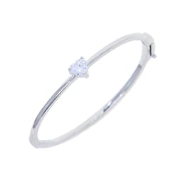 Single 5A Heart Shaped Cubic Zirconia CZ Bangle Bracelet For Women Wholesale Simple Classic Jewelry