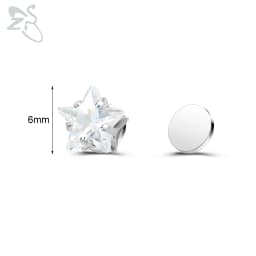 ZS 1 Piece Magnetic Clip-on Earrings Star Heart Shape CZ Crystal Ear Clip No Piercing Ear Stud No Pierced Earring Jewelry 4-8MM
