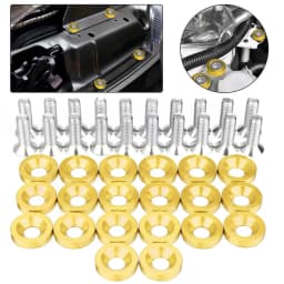 20pcs M6 Aluminum Car Modified Hex Fasteners Fender Washer Bolts JDM Bumper Engine Concave Screws Universal
