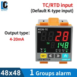 LCTC PID Temperature Controller SSR+Relay 4-20mA Output PID Regulator TC/RTD Input Digital Instrument 48*48 48*96 72* 72mm
