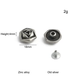 20/50/100PCS Old silver Flower/Round Conchos Screw Back Rivets For Bags Belt DIY Doll Clothes Sewing Riveting Button Accessories
