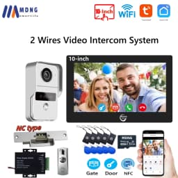 10 Inch Tuya Smart Wifi Video Intercom Doorbell with Electric Strike Lock 1080P 2 Wires Video Doorphone System Wireless for Home