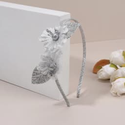New Sparkling Flower Headband Sweet Gold Glitter Artificial Floral Hair Band For Girls Women Trendy Headwear Hair Accessories