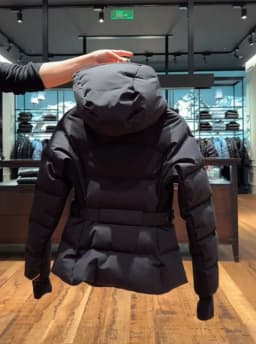 Unique Superb Black Slim Fit Women's Winter Cotton Jacket Waist-Cinching Snowsuit Outerwear Elegant Compact Design