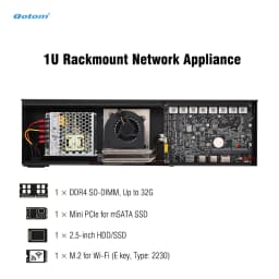 Qotom 1U Rackmount Mini PC 8x 2.5G LAN Intel Core I7/I5/I3 Firewall Router Fan Cooling VPN Server OPNsense PfSense Barebone
