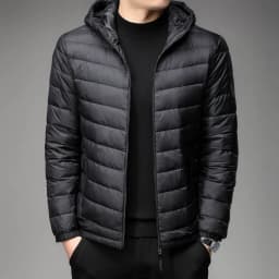 Lightweight Short down Cotton Jacket for Men Autumn Winter Fashion Urban Style Hooded Coat Thin Model Regular Length Silk Cotton