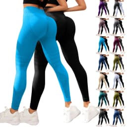 2pcs 3D Compression Leggings Cellulite Slimming Leggings Women High Waist Seamless Push Up Opaque Sport Pants For Yoga Fitness