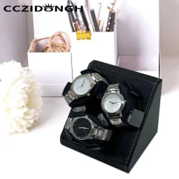 3+0 Watch Winder Leather Automatic Watch Box With Wanbao Quiet Motor Watch Cabinet Clock Storage Box