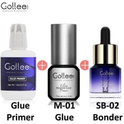 Gollee Quickly Dry Eyelash Extension Glue Lash Primer Super Bonder 0.5 Sec Fast Drying 6-8 Week Black Adhesive Professional Use