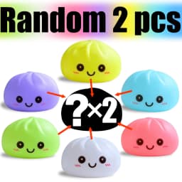 2026 New Luminous Colored Steamed Dumpling Squishy Toy, Soft Silicone Decompression LED Night Light, Glowing Squeeze Lamp for An