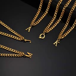 Initials Cuban Chain Necklaces for Men Boys,Waterproof A-Z 26 Alphabet Charm Pendant with 50cm/19.7" Stainless Steel Chain Gifts