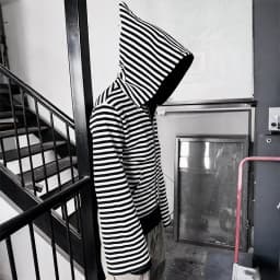 Aesthetics Harajuku Dark Gothic Loose Zipper Sweatshirt Front Back Wearing Black White Stripes vintage Men Women Couples Hoodies