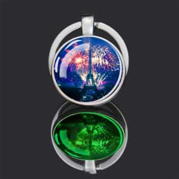 Luminous Eiffel Tower Keychains Two-Side Glass Pendant Key Chain France Paris Eiffel Tower Glow in The Dark Keyring Travel Gifts
