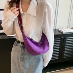 2024 Solid Color Chest Bag For Women Large Capacity Travel Crossbody Female Half Moon Belt Bag Ladies Daily Street Fanny Packs