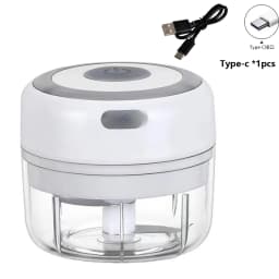 100ml/250ml Electric Mini Garlic Press Chopper - Rechargeable USB Masher with Powerful Lithium Battery, Easy Meat Grinder