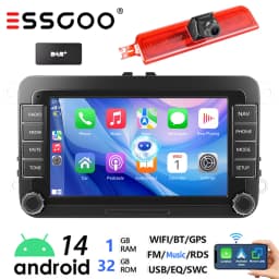 ESSGOO 7" Android 14 Car Radio for VW Caddy Life 2K Facelift with Rear View Camera and Brake Light Carplay Android Auto FM WIFI