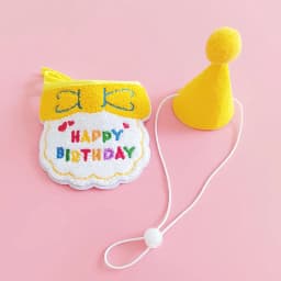 Pet Birthday Party Hat Bib Set Cute Cat Dog Birthday Celebration Scarf Dress Up Kitten Puppy Costumes Gift Pet Accessories