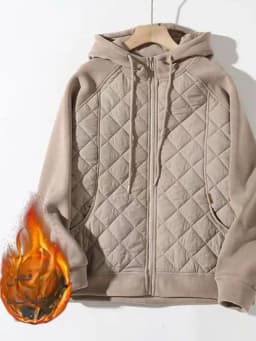 Women's Thickened Cotton Jacket Hooded Zipper Windproof Autumn Winter New Style Korean Version Large Size Casual Hoodie