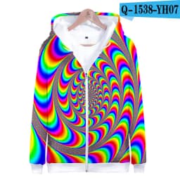 Colorful Spiral Dizzy Pattern Hoodie Men Women Optical Illusion Hoodies Sweatshirt Harajuku Tie Dye Jacket Coat Clothes