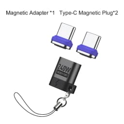 PD 240W Fast Charging Magnetic USB C Adapter Extender 480Mbps Data Transfer Type C Adapter For Samsung Iphone 17 Type C Devices