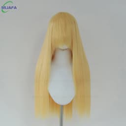 Very High Quality 400g 48 Colors 24Inch 60cm Long Straight Cosplay Wig With Bangs Heat Resistant Hair Anime Wigs + Wig Cap