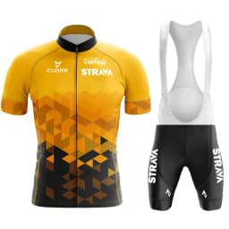 2024 Jersey Set Strava Summer Short Sleeve Breathable Men's Mountain Bike Jersey Set Sweat-Wicking Quick-Drying Jersey