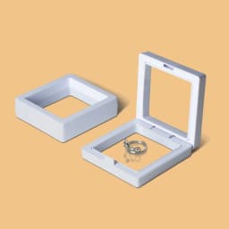 7x7cm 3D Suspension Box Shadow Box Jewelry Display Stand Ring Pendant Holder Protect Jewelry Stone Presentation Case