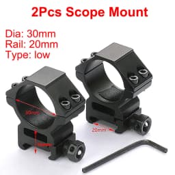 2Pcs Hunting Riflescope Mounts for Dia 25.4mm 30mm Pipe Scopes 11mm Dovetail 20mm Picatinny Rail Mounted Tactical Sights Mounts